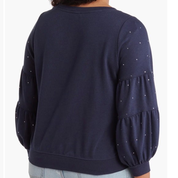 GREAT! Wit & Wisdom Rhinestone Embellished LONG Sleeve Sweatshirt NWOT 1X Plus - Picture 4 of 5